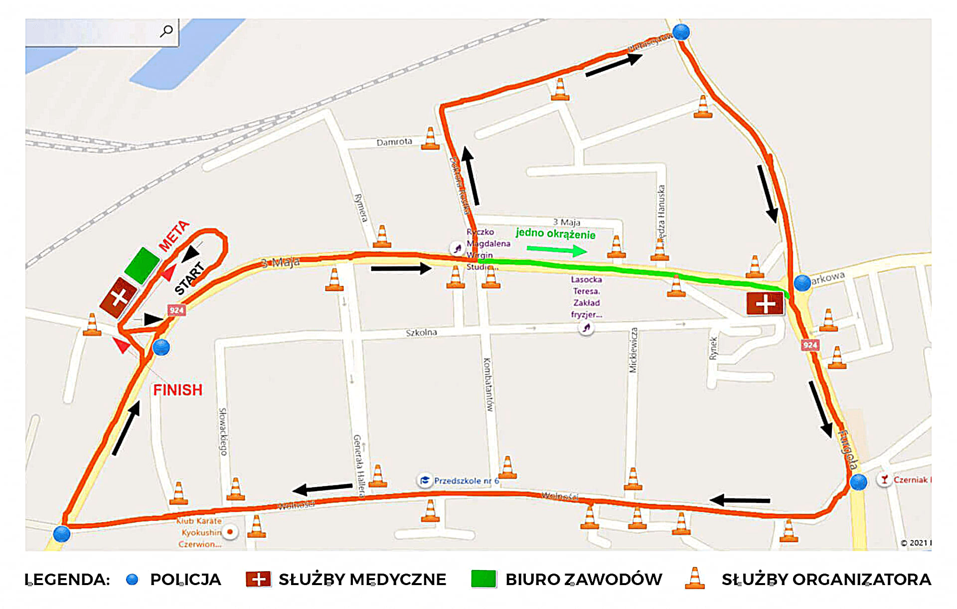 Nocny Bieg Uliczny - mapa Nocny Bieg Uliczny - mapa